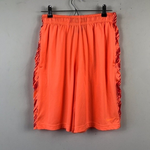 Nike Men's Basketball Shorts Digital Rain Embossed Active Gym Orange S 588581 - Picture 5 of 12
